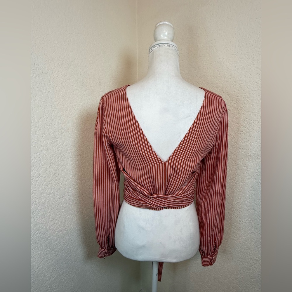 Chriselle X‎ J.O.A Patina Stripe Wrap Top S - Picture 6 of 12